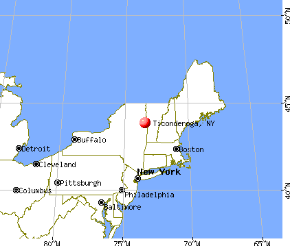 Ticonderoga, New York map