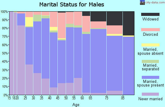 Ashley County marital status for males