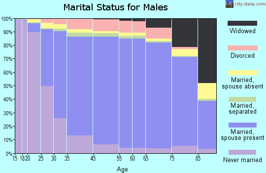 Dunn County marital status for males