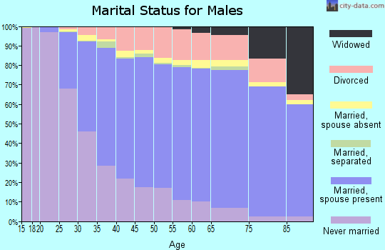 Dane County marital status for males