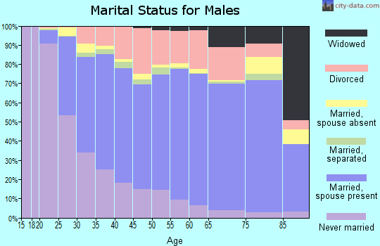 Allen County marital status for males