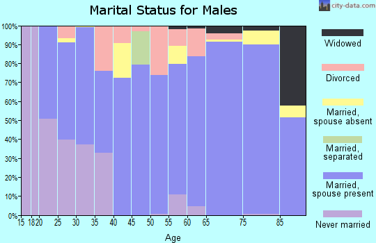 Chase County marital status for males
