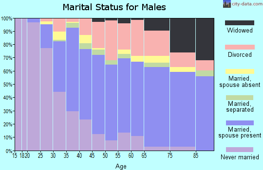 Alachua County marital status for males