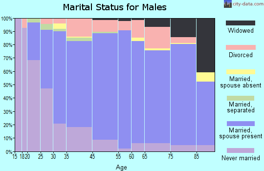 Colfax County marital status for males