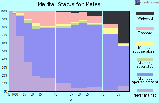 Aurora County marital status for males