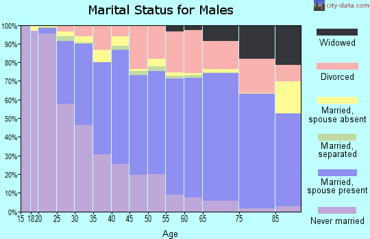 Lane County marital status for males