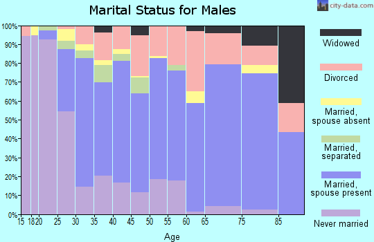 Asotin County marital status for males