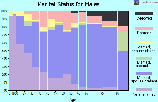 Craven County marital status for males