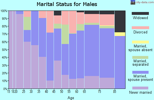 Amite County marital status for males
