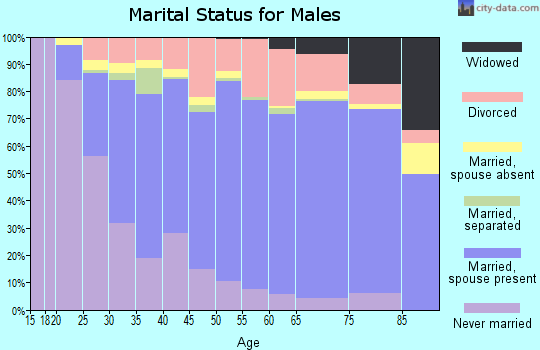 Thurston County marital status for males