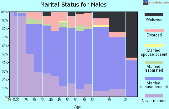 Giles County marital status for males