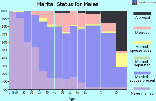 Marinette County marital status for males