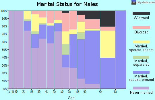 Greensville County marital status for males