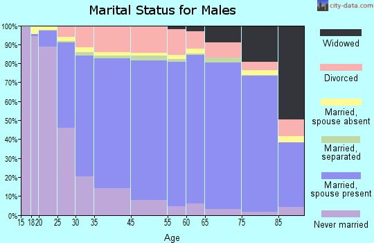 Barnstable County marital status for males