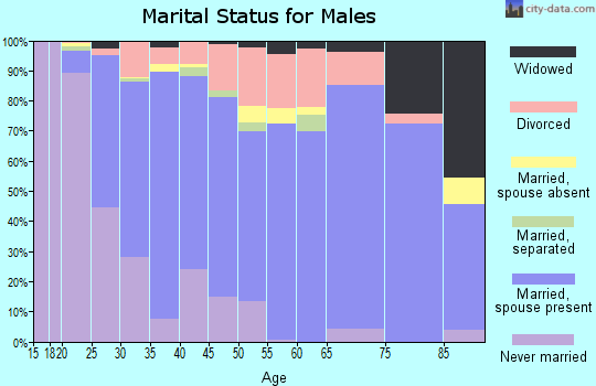 Noble County marital status for males