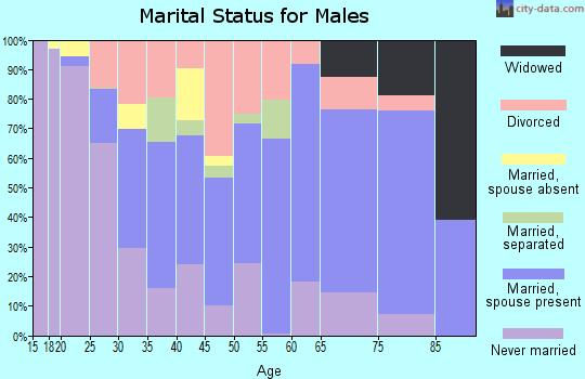Evans County marital status for males