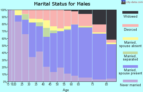 Pine County marital status for males