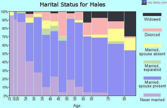 Deaf Smith County marital status for males