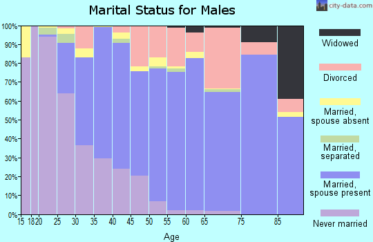 Teller County marital status for males