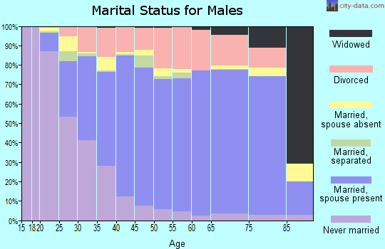 Gordon County marital status for males