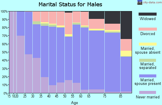 Washburn County marital status for males