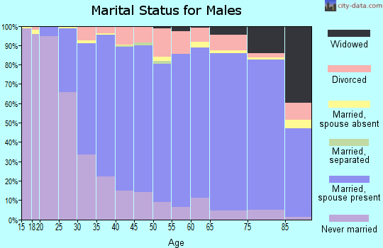 Waukesha County marital status for males