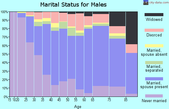 Pasquotank County marital status for males