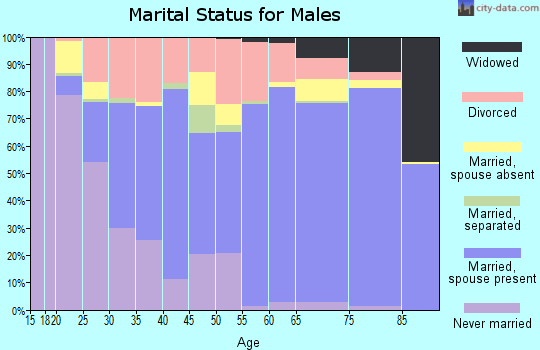 Yell County marital status for males