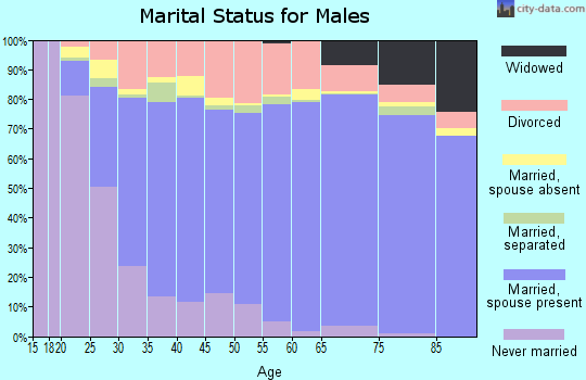Sevier County marital status for males