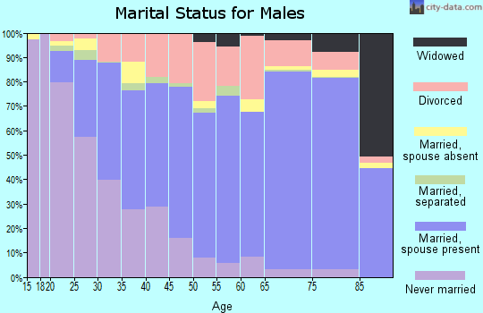 Washington County marital status for males
