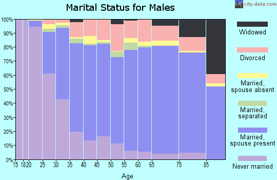 Wood County marital status for males