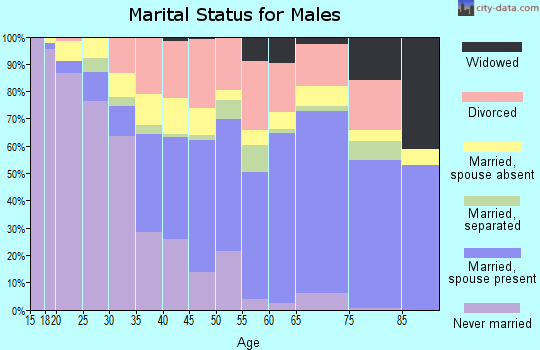 Grimes County marital status for males