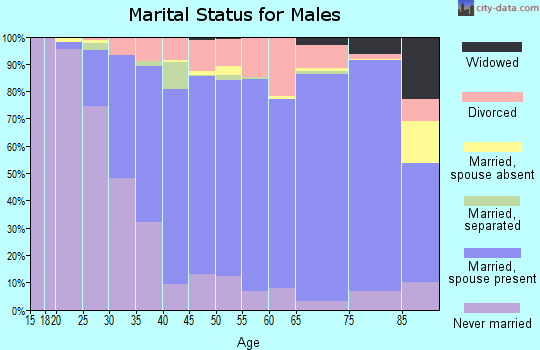 Watauga County marital status for males