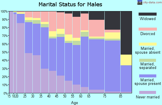 Potter County marital status for males