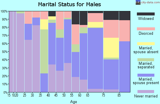 San Augustine County marital status for males