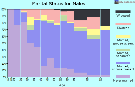 Bladen County marital status for males