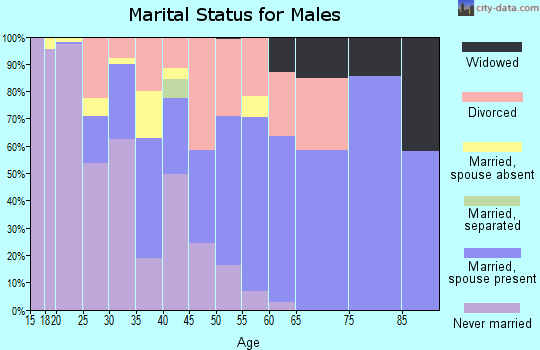 Doddridge County marital status for males