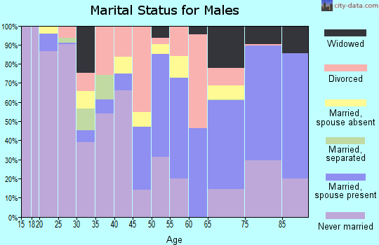 Guadalupe County marital status for males