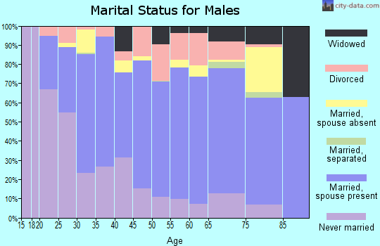 Conejos County marital status for males
