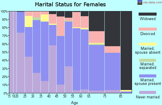 Fergus County marital status for females