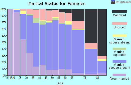 Centre County marital status for females