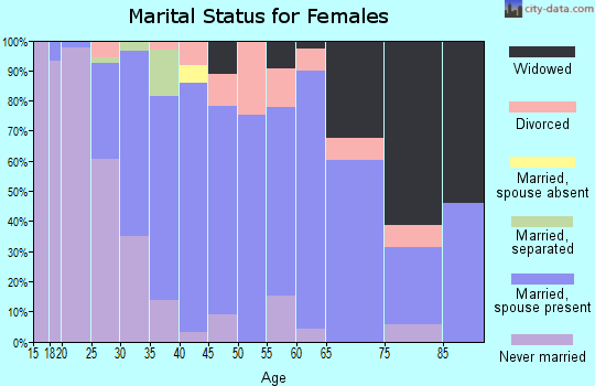 Camden County marital status for females