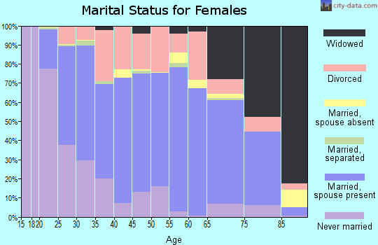 Codington County marital status for females