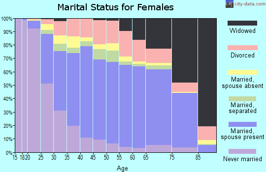Brazos County marital status for females