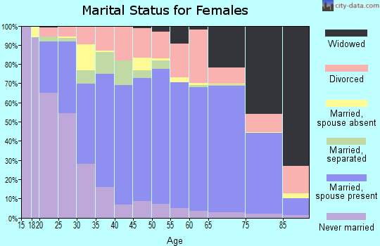 Burnet County marital status for females