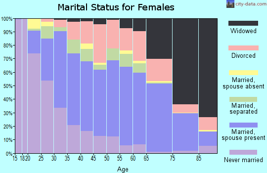 Gaston County marital status for females