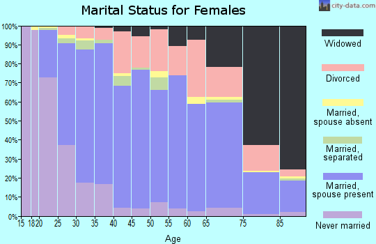 Hocking County marital status for females