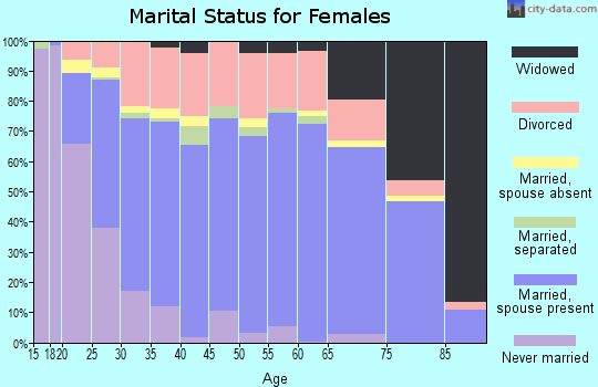 Twin Falls County marital status for females