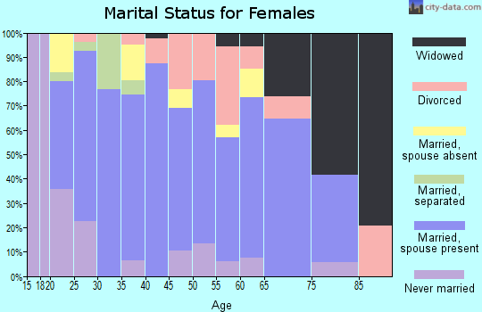 King and Queen County marital status for females