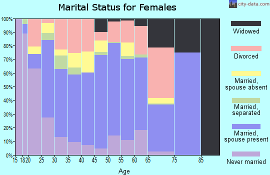 Saguache County marital status for females